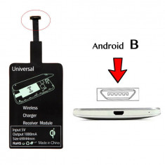 Receptor incarcare wireless, QI charger, telefon cu conector microUSB tip B foto