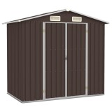 Cumpara ieftin Șopron de grădină, maro, 205 x 129 x 183, oțel galvanizat