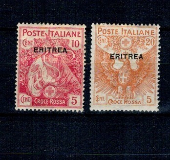 Eritrea Italiana 1916 - Simboluri naționale, Mi.No.43,45 nestampilate cu sarniere foto