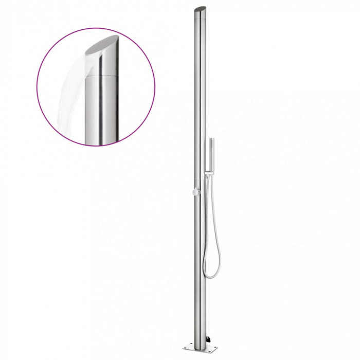 vidaXL Duș pentru grădină, 220 cm, oțel inoxidabil 315942