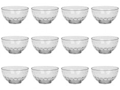 Set boluri, 12 piese, 350 ml, Plastic, Transparent