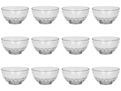 Set boluri, 12 piese, 350 ml, Plastic, Transparent foto