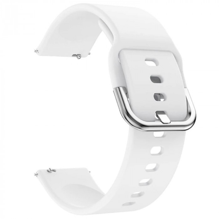 Curea silicon, compatibila Moto 360 42mm generatia 2, telescoape Quick Release, Daisy White