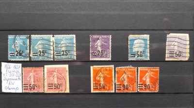 1926- Franta-YT=217-227-depar.-11 val.-stamp. foto