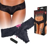 Chiloti cu vibratii HUSTLER - Vibrating Panties negru-roz