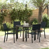 vidaXL Set de masă pentru grădină 5 pcs Negru HDPE
