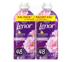 Pachet Balsam de rufe Lenor Fragrance Therapy Floral Bouquet, 2 x 48 spalari, 2 x 1.2 l