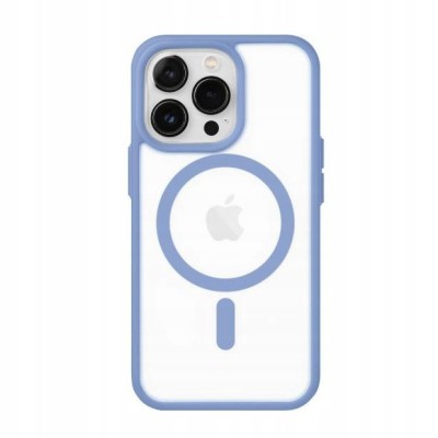 Husa MagSafe pentru Apple iPhone 11, Full Cover, Frosted Acrylic Color Big Hole, Magnetica, Incarcare Wireless, Flippy, Albastru Deschis foto
