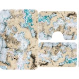Set Covorașe Baie 3 piese: 60x90cm, 60x45cm, 60x45cm, Piatră crem/albastru