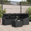 VidaXL Set de canapele pentru grădină 5 pcs Negru Rattan poli 3346713