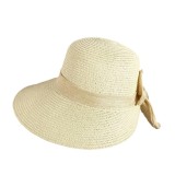 Palarie din rafie vintage cu funda