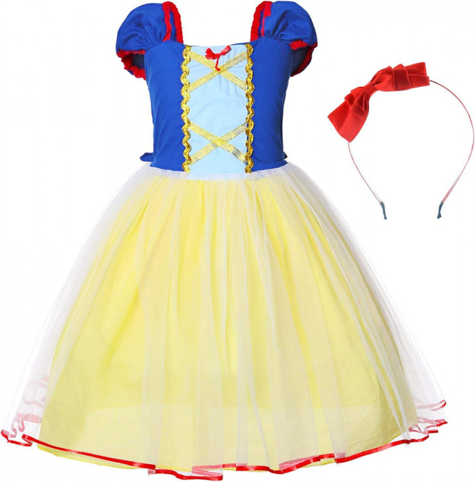 Costum Pncess(Snow,Belle,Mica Sirenă,Anna,Cenusăreasa,Rapunzel) pentru fete mici