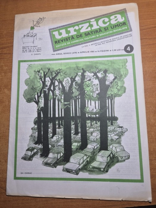 revista umoristica - urzica - aprilie 1981