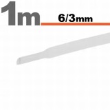 Tub termocontractant alb 6 /3 mm 1m lungime