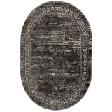 Covor Oval Model Mira 24001-190, Marime 60 x 110 cm, Gri, Inaltime Fir 6 mm, Antialergic, Polipropilena, Living, Dormitor, Sufragerie, Birou