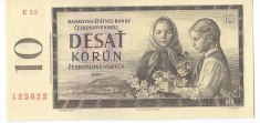 Bancnota 10 korun 1960 - Cehoslovacia, XF/aUNC foto
