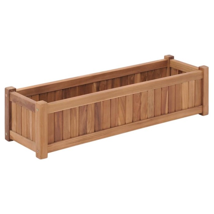 vidaXL Strat &icirc;nălțat, 100x30x25 cm, lemn masiv de tec 48968