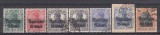 ROMANIA 1918 POSTA GERMANA SUPRATIPAR RUMANIEN SERIE CU VARIETATE STAMPILATA