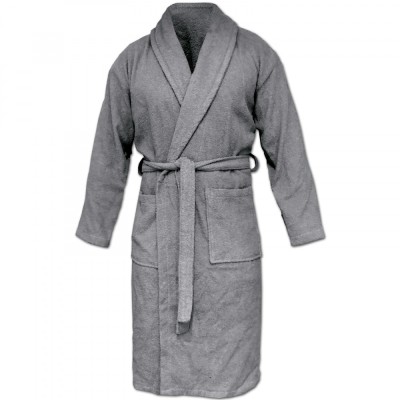 Halat de baie unisex Homelevel, 2XL, Gri, Bumbac organic, 54845.22.5 foto