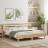 VidaXL Cadru de pat cu tăblie stejar sonoma 200x200 cm lemn prelucrat