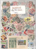MAROC.Lot peste 920 buc. timbre+1 buc. colita stampilate