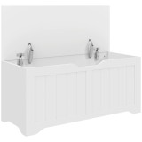 HOMCOM Bancă de Depozitare cu cu 2 Balamale de Siguranță 100 cm, PAL, Alb | Aosom Romania