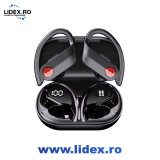 Casti Wireless LONDEMM Sport, Bluetooth v5.3, Fara Fir, Calitate Sunet HiFi, Eliminare Zgomot Ambiental AMC, Microfon, Apel HD, Display LED Smart, Rez