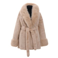 Palton pufos elegant cu guler amplu