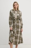 Barbour rochie culoarea verde, midi, evazată, LDR0859