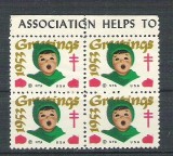 USA, Cinderella 1953 Christmas x 4, MNH L.085, Nestampilat