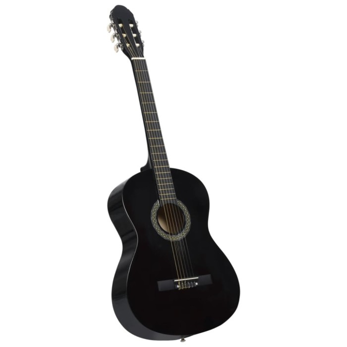 Gossi chitara clasica incepatori, negru, 4/4 39&quot;, lemn de tei