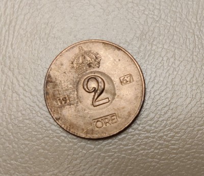 Suedia - 2 ore (1967) - Regele Gustaf VI Adolf - monedă s302 foto