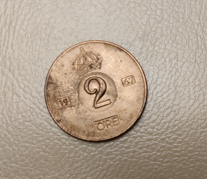 Suedia - 2 ore (1967) - Regele Gustaf VI Adolf - monedă s302