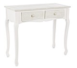 Cumpara ieftin Consola lemn alb cu 2 sertare Clorine 90 cm x 40 cm x 78 h