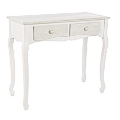 Consola lemn alb cu 2 sertare Clorine 90 cm x 40 cm x 78 h