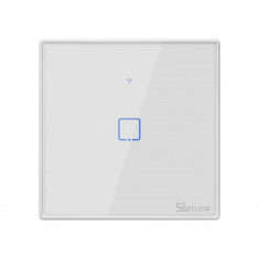 Intrerupator Smart Sonoff, 86 x 86 x 35 mm, ABS, control tactil, 1 canal, Alb