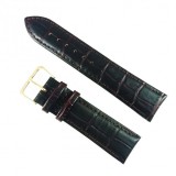 Cumpara ieftin Curea de ceas Maro-inchis din piele naturala cu imprimeu crocodil - 18mm, 20mm,