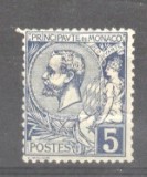 Monaco 1891 Albert I, 5C blau, Mi.13, MH AM.083