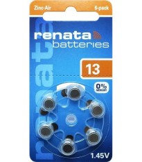 Set 6 baterii auditive ZA13 PR48 13 1.45V Zinc-Air Renata 6buc/blister