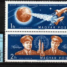 Ungaria, 1962 | Primul zbor în grup - Vostok 3 şi Vostok 4 - Cosmos | MNH | aph
