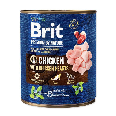 Brit premium by Nature Conservă cu pui &amp;amp;amp; inimi 800 g foto