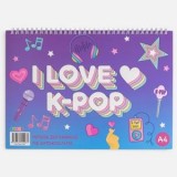 Bloc de desen A4, 30+2 foi, cu autocolante, tematica K-Pop, CMCLASS