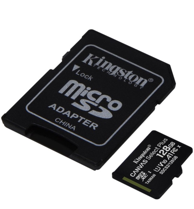 Card de memorie MicroSD Kingston Canvas Select Plus, 128GB, 100MB/s, cu adaptor