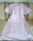 Camasa de noapte dama Vintage din bumbac cu broderie- ROZ
