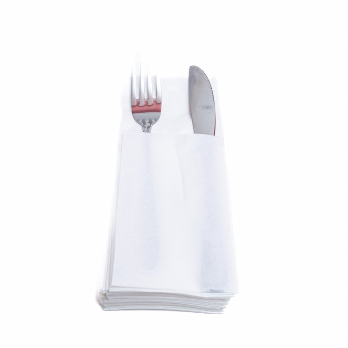 Servetele albe cu buzunar pentru tacam, 33x33cm, bax 3KG, aprox 810buc