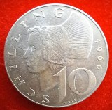 (A43) MONEDA DIN ARGINT AUSTRIA - 10 SCHILLING 1966, PURITATE 640, 7,5 GRAME