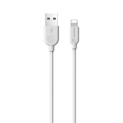 Cablu Date si Incarcare USB la Lightning Borofone BX14 LinkJet, 2 m, Alb foto