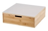 Cumpara ieftin Cutie depozitare capsule cafea 4 compartimente, bambus maro sticla 31,5 x 30 x 11 cm