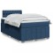 vidaXL Pat box spring cu saltea, albastru, 120x200 cm, textil 3289348