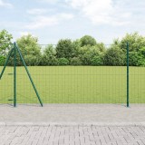 VidaXL Gard euro Set de 2 Verde Metal, Acoperire din plastic 10 x 1,2 m